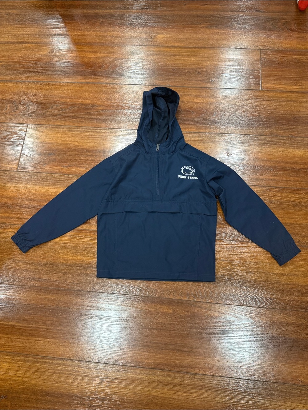 Champion Navy Hooded Windbreaker Anorak with Penn State Logo